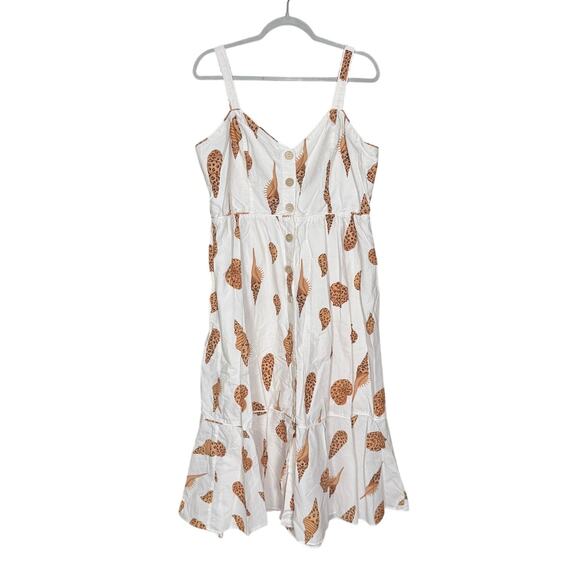FARM Rio Dresses & Skirts - Farm Rio Leopard Print Shell Midi Dress Cream White Size XL
